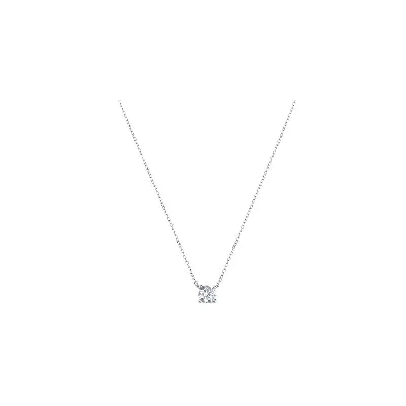 925 Sterling Silver 18k Gold Plated Necklace Versatile Single Sparkling Zircon Clavicle Chain for Women Wedding Jewelry Vera Lux