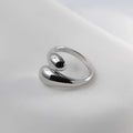 925 Sterling Silver Smooth Water Drop Rings For Woman 18K Gold Open Ring Wedding Couple Rings Aesthetic Jewelry Gift Vera Lux