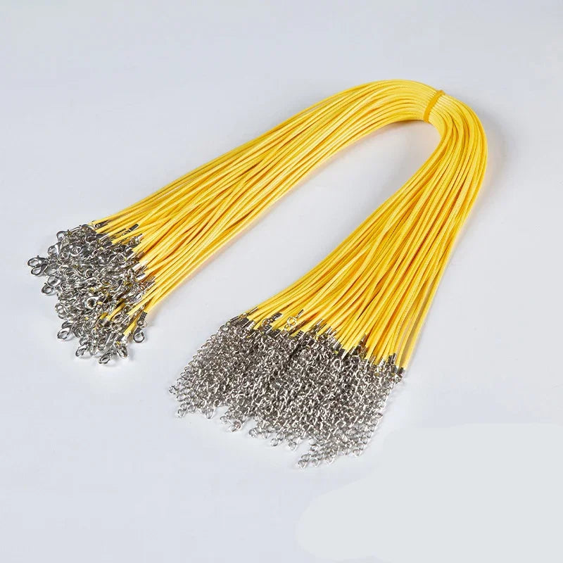 100Pcs Colorful Wax Leather Snake Necklace Women Men Cord String Rope Wire Extender Chain For Jewelry Making Bulk Wholesale Vera Lux