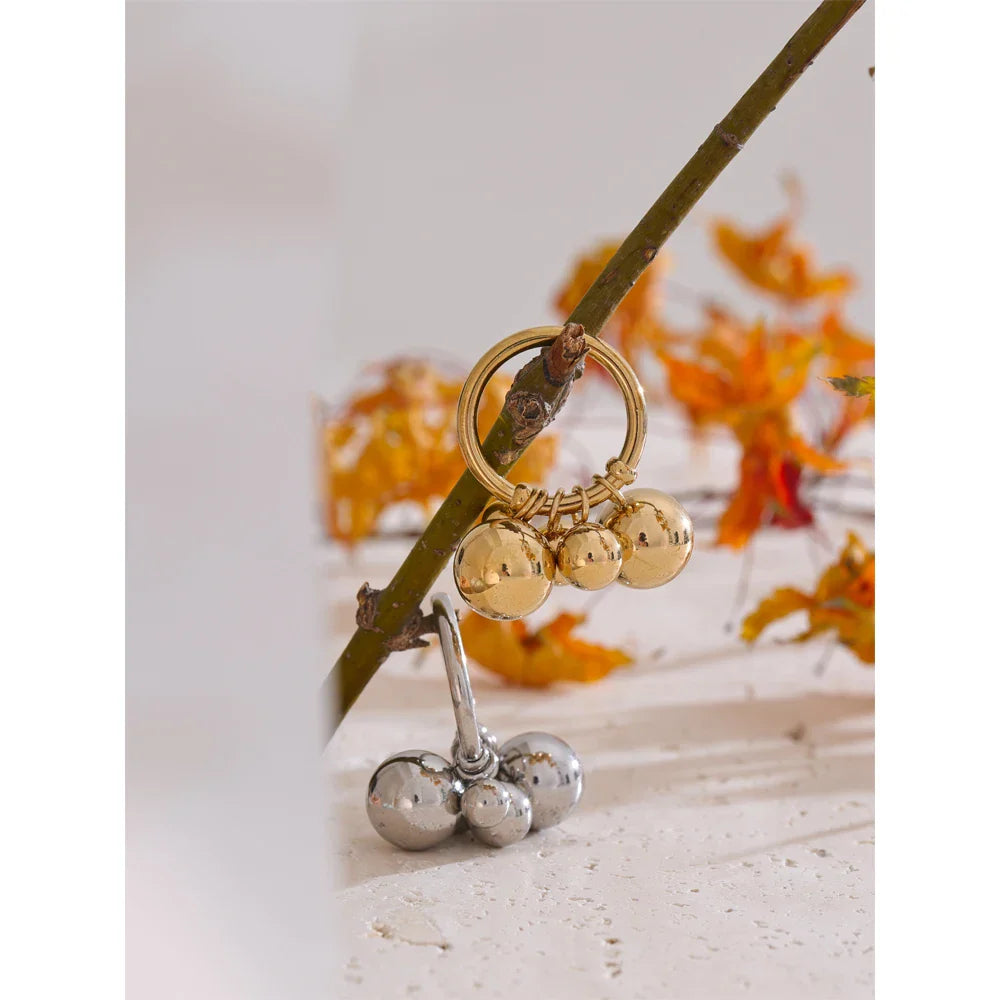 Yhpup 6789# Stainless Steel Beads Ball Handmade Ring Rust Proof 18K PVD Plated Personalized Trendy Charm Finger Jewelry 2025 Vera Lux