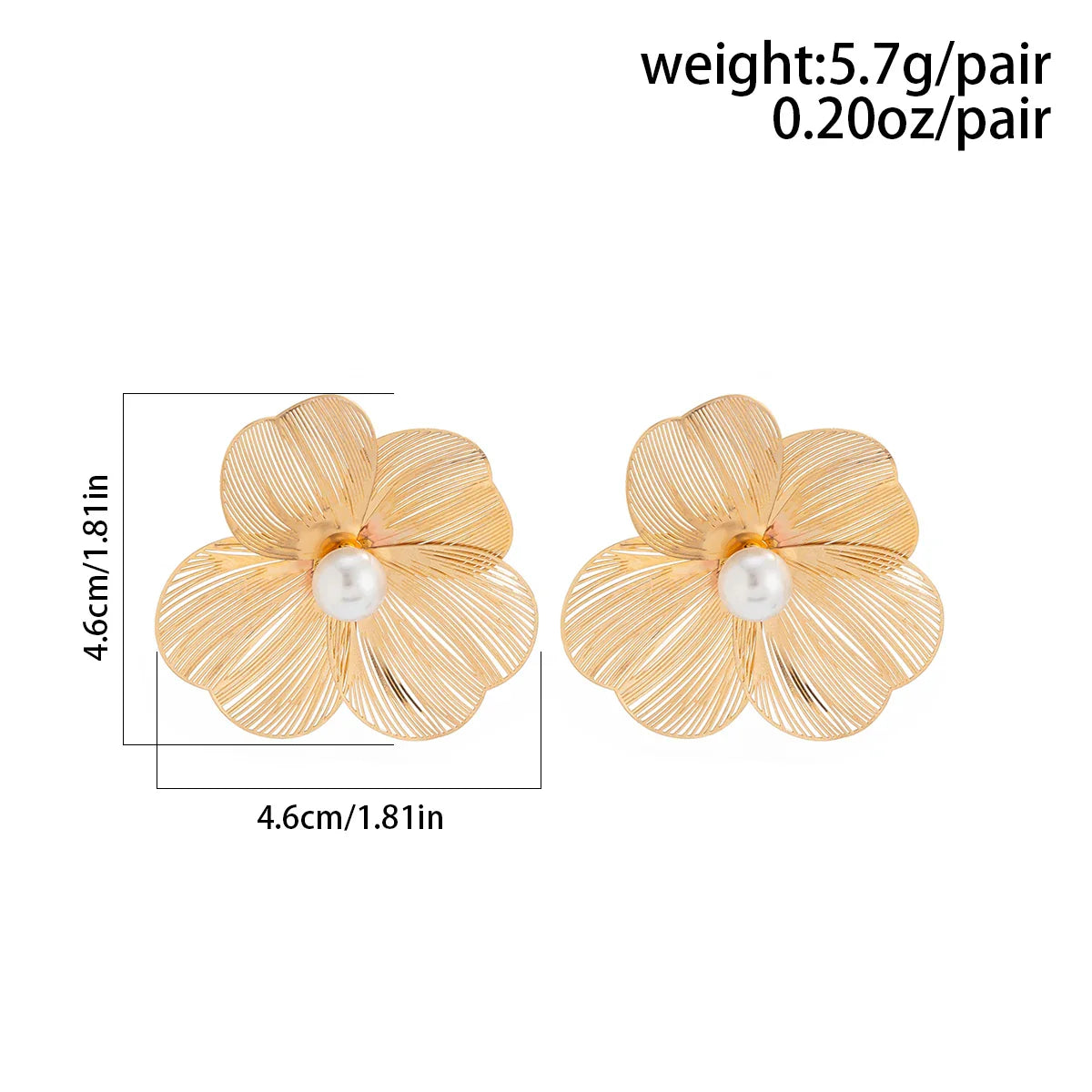 Ingemark Punk Vintage Metal Petal Flower Stud Earrings Women Girls Trend 2024 Goth Geometric Piercing Earring Jewelry Steampunk Vera Lux