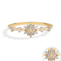 MINTYBOX Snowflake S925 Sterling Silver Moissanite Engagement Rings for Women Lab Diamond Ring 18K Gold Plated Fine Jewelry Gift Vera Lux