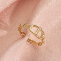 Fashionable Starry Full Drill Chain Pendant Ring for Women Versatile Luxury Design Ring Finger Accessory Copper Material Vera Lux