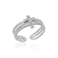 New in Zircon Cross Rings For Women Adjustable Stainless Steel Cross Ring Femme Design Luxury Wedding Jewerly Gift 2023 anillos Vera Lux