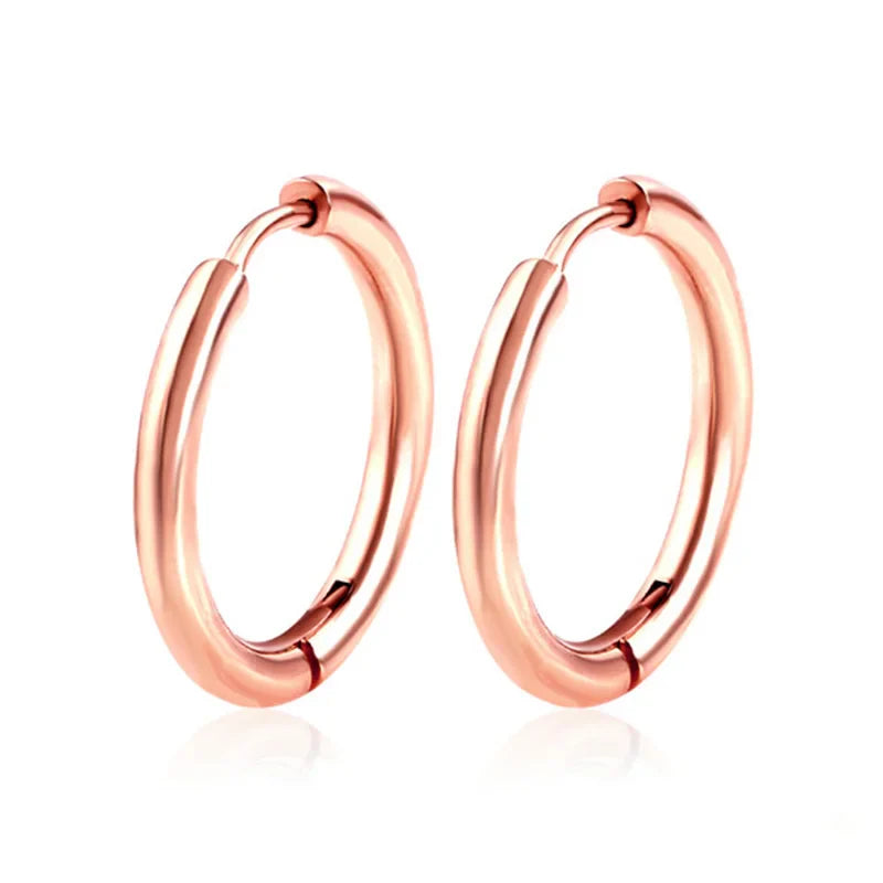 1 pair Women/Man Stainless Steel Small Hoops Earring Piercing Ear Cartilage Tragus Simple Thin Circle Anti-allergic Ear Buckle Vera Lux