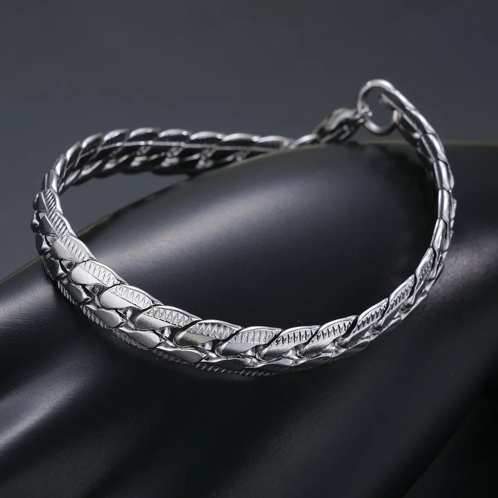 New Trendy Cuban Chain Men Bracelet Classic Stainless Steel Silver Color Width Chain Bracelet For Women Fashion Jewelry Gifts Vera Lux