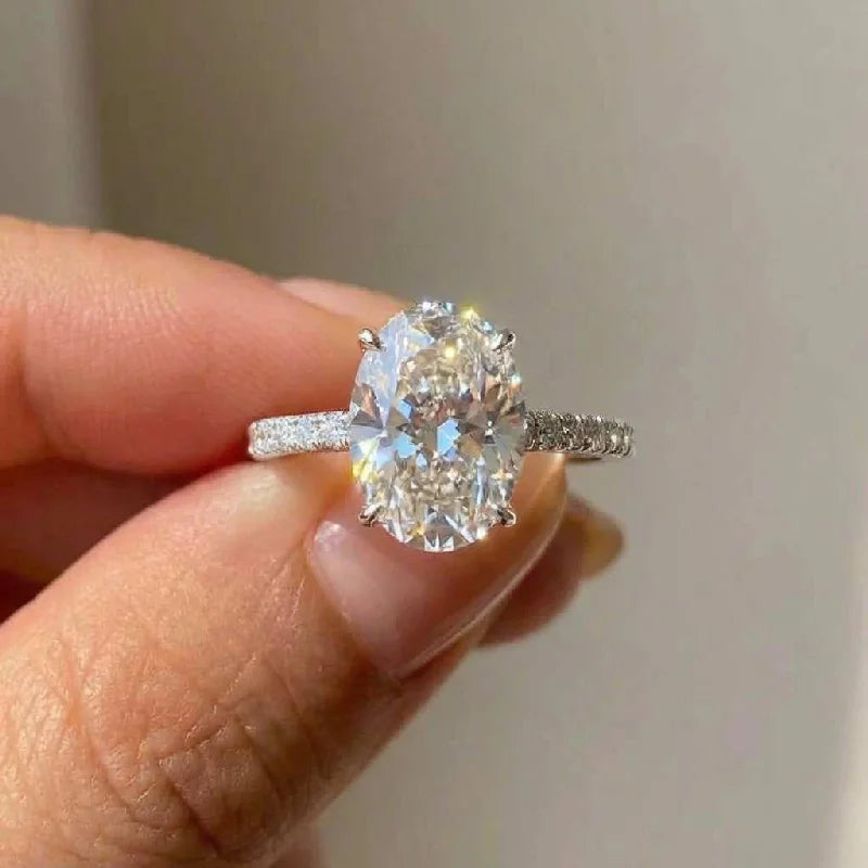 925 Sterling Silve Zircon Gorgeous Shiny Oval Stone Rings for Women Gift Engagement Wedding Luxury High Quality Fine Jewelry Vera Lux