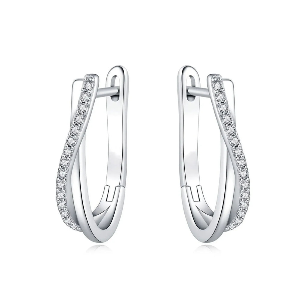 925 Silver Star Twisted Line Earrings Jewelry Versatile Hoop Earrings For Women Jewelry Fine Birthday Party Gifts Vera Lux