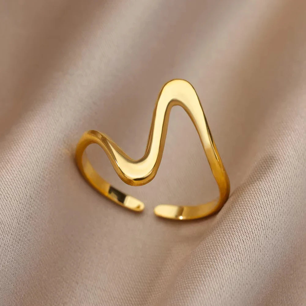 Anti-Stress Rotating Beads Rings for Women Men Gold Color Stainless Steel Double Smooth Beads Finger Ring Party Jewelry Gift Vera Lux