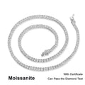 NeeTim 3/4/5mm Moissanite Tennis Necklace for Women Man S925 Silver with 18k Gold Plated Neck Chains Trendy Hiphop Party Jewelry Vera Lux