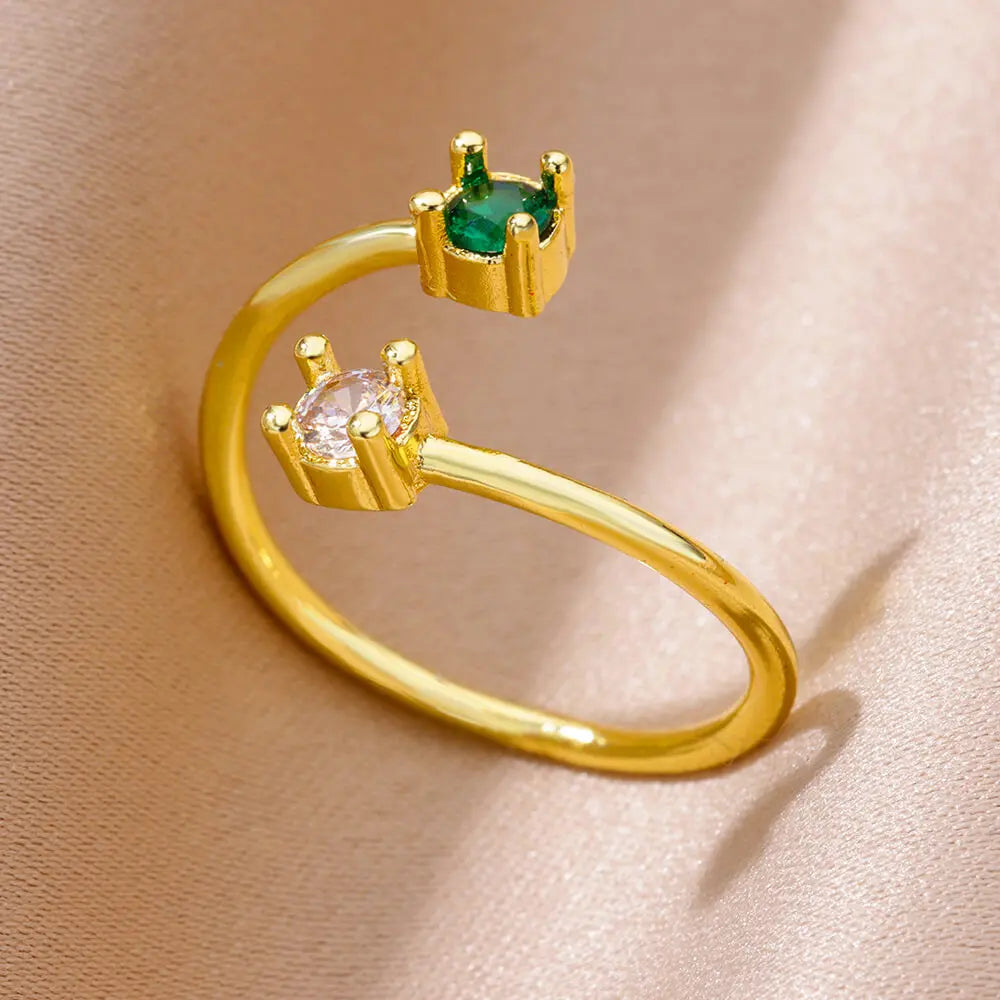 Zircon Stone Rings for Women Stainless Steel Gold Color 2024 New Trend Wedding Ring Jewelry Gift bague femme anillos mujer Vera Lux