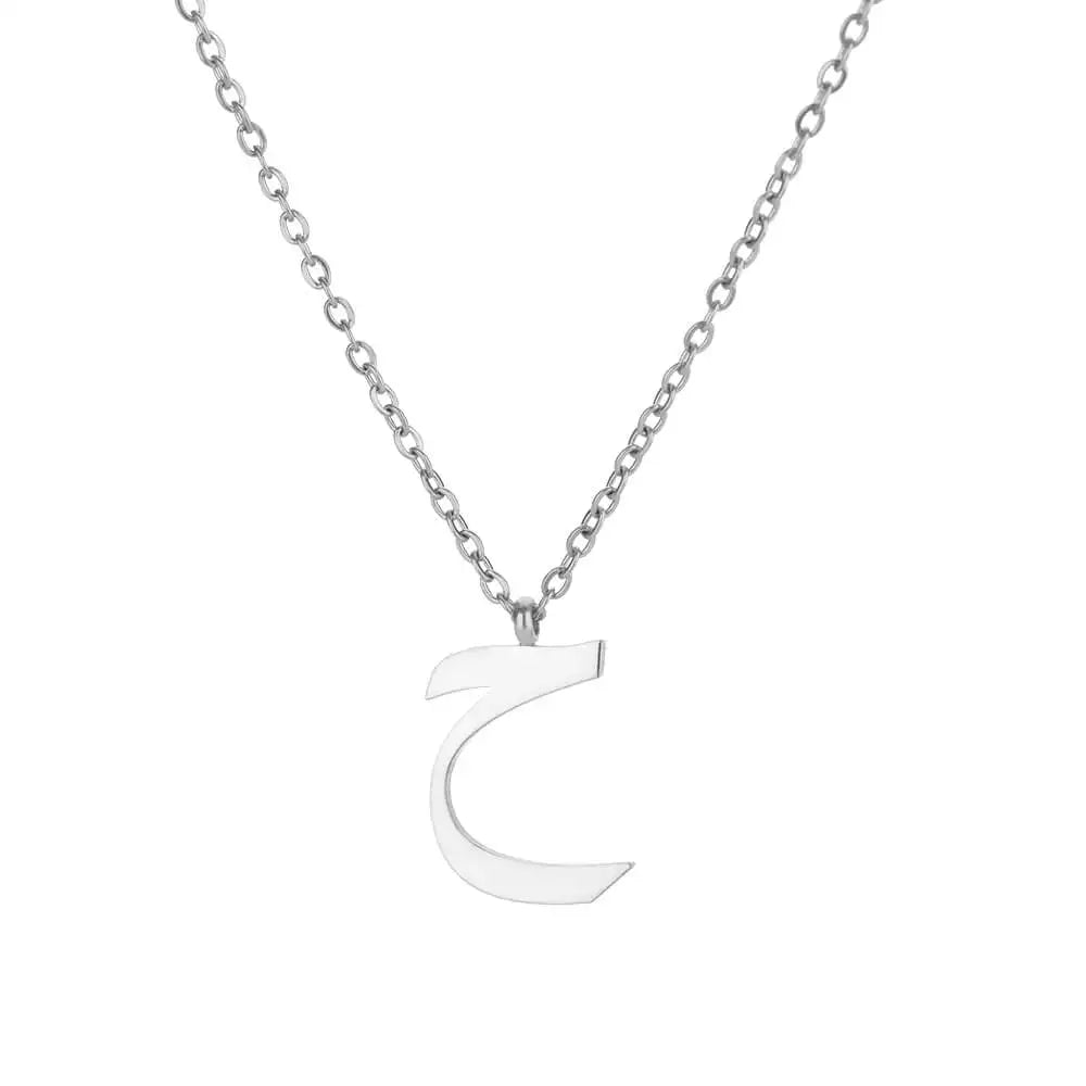 Arabic Letter Name Pendant Necklace For Women Stainless Steel Inital Chain Choker Collar Necklace 2024 Wedding Jewelry bijoux Vera Lux
