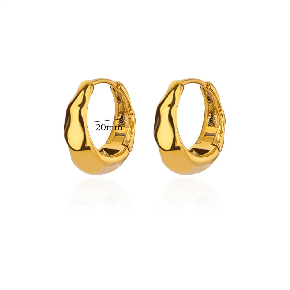 Round Stainless Steel Gold Color Stud Earrings For Women Fashion Waterproof Piercing Earrings New Party Wedding Jewelry Gift Vera Lux