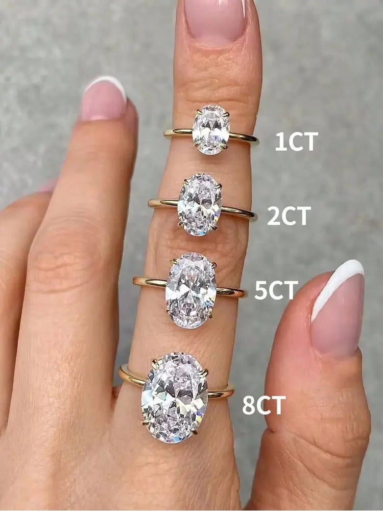 925 Sterling Silver Luxury Shiny 1-8CT Zircon Engagement Ring Wedding Band For Women Promise Eternity Ring Fine Jewelry Gift Vera Lux