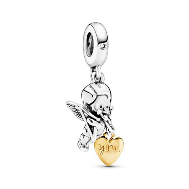 2026 New S925 Silver Robot Cross Digital Pendant, Suitable for Original Bracelets, DIY Accessories, Women's Charm Jewelry Gifts Vera Lux