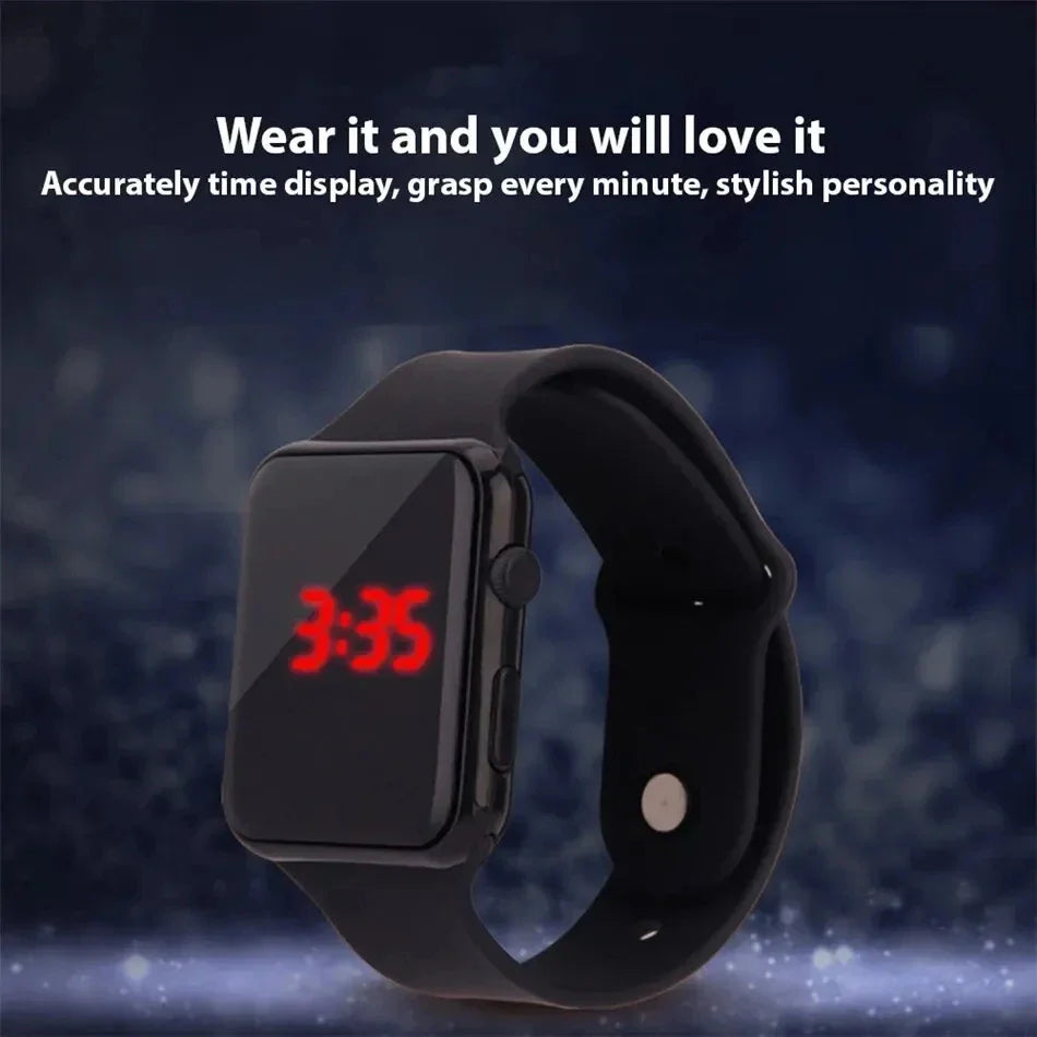 Simple Digital Watch for Men Women Fashion Sport LED Electronic Watch Black Silicone Wristband Casual Mens Watch Reloj Hombre Vera Lux