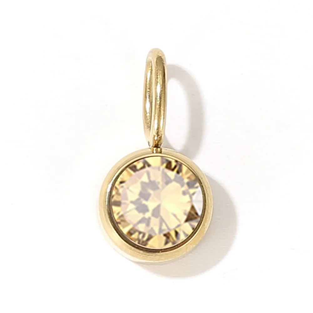 12 Color Birthstone Pendant Month Zirconia for Necklace Color Stone DIY Charms Accessories Birthday Gift Jewelry Vera Lux