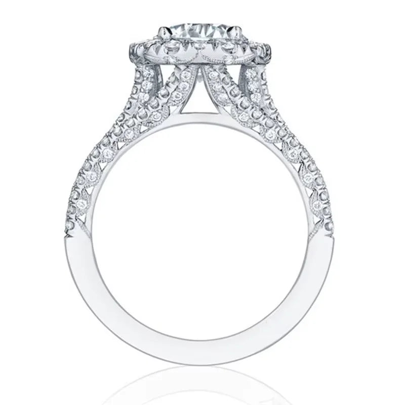 925 Sterling Silver Sparkling Full Zircon Square Geometry Rings for Women Gift Party High Quality stylish Jewelry Hot Sales Vera Lux