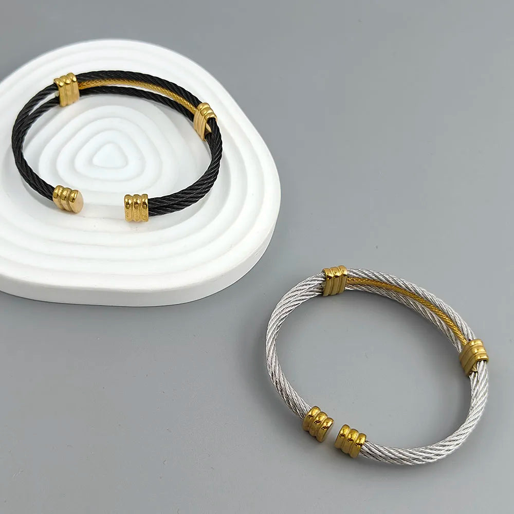 New three-layer steel wire mesh gold-plated stainless steel bracelet 18K, high quality waterproof couple bracelet, wife gift Vera Lux