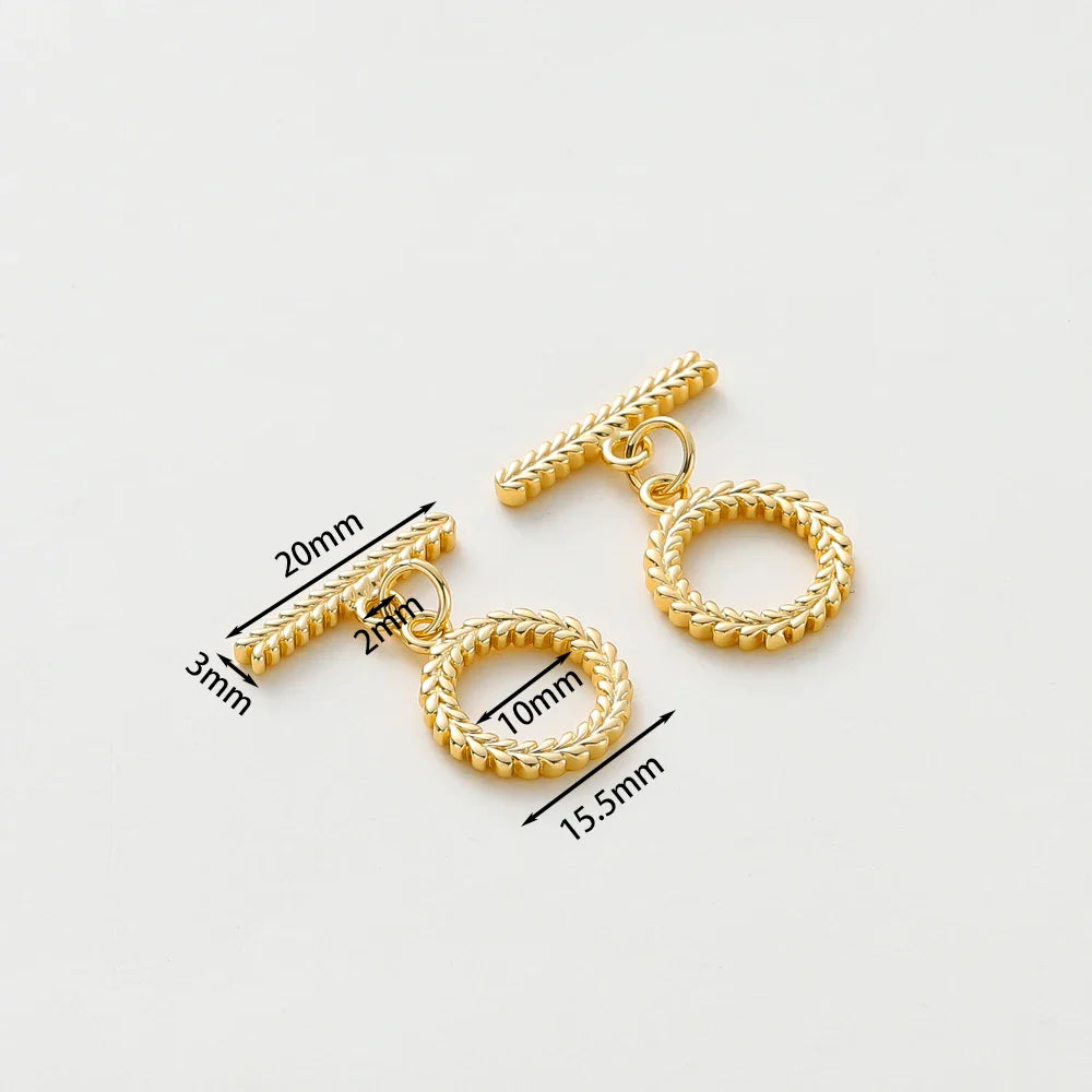 4 Sets 14K/18K Gold Color Plated Brass O Toggle Clasps Connector for DIY Bracelet Necklace Jewelry Making Findings Accessories Vera Lux