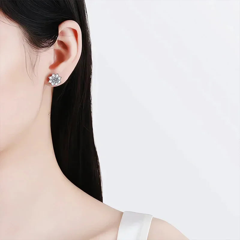 NeeTim 0.5ct Moissanite Stud Earrings For Women 925 Sterling Silver with White Gold Plated Diamond  Ear Studs Wedding Jewelry Vera Lux