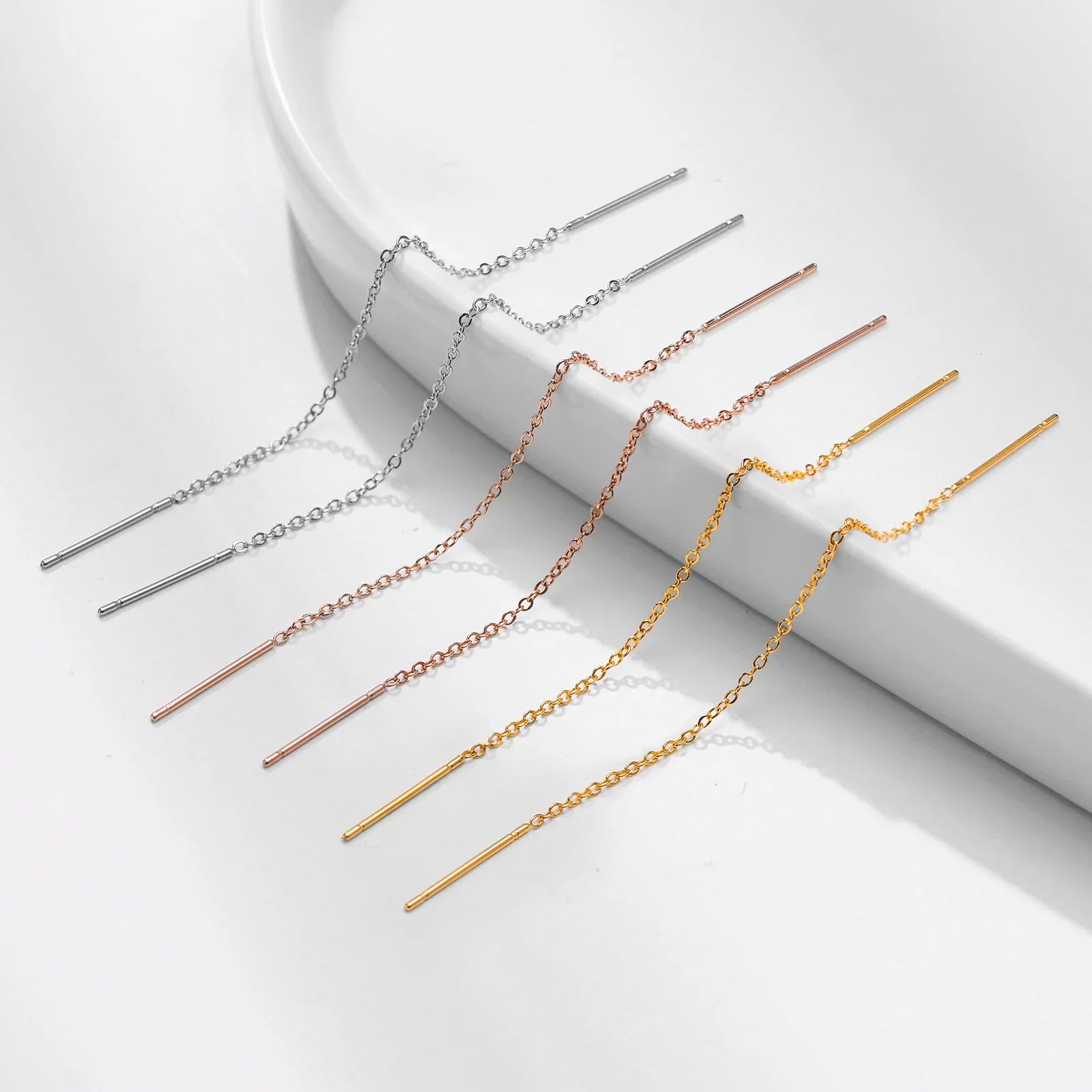 Long Threader Earrings for Women, Thin Linear Earring,Stainless Steel Chain Drop Ear Line , Fashion Korean Jewelry Vera Lux
