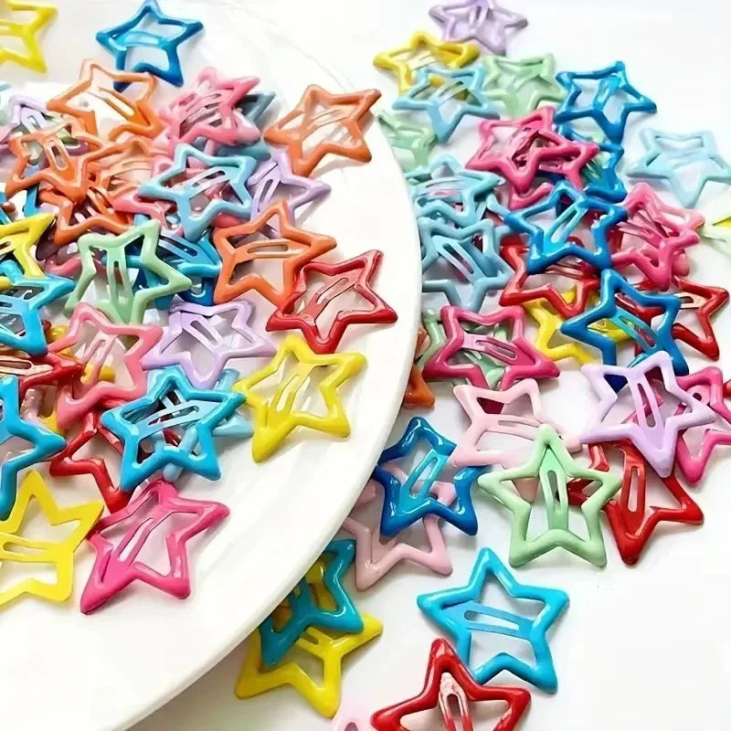 5/30/50/70Pcs/set Mixed load Y2K BB Solid Star Hairclips Colorful Sweet Star Barrettes ersatile Metal Snap Clip Accessories Vera Lux
