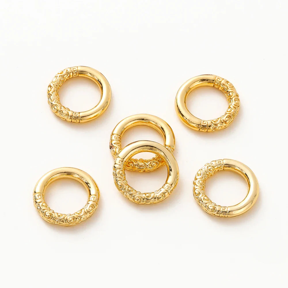 10pcs/lot 18K Gold Plated Large Round Metal D Ring Buckles Clasp Web For Leather Belt Bags Garment DIY Crafts Jewelry Making Vera Lux