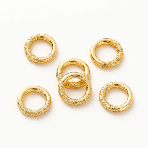 10pcs/lot 18K Gold Plated Large Round Metal D Ring Buckles Clasp Web For Leather Belt Bags Garment DIY Crafts Jewelry Making Vera Lux