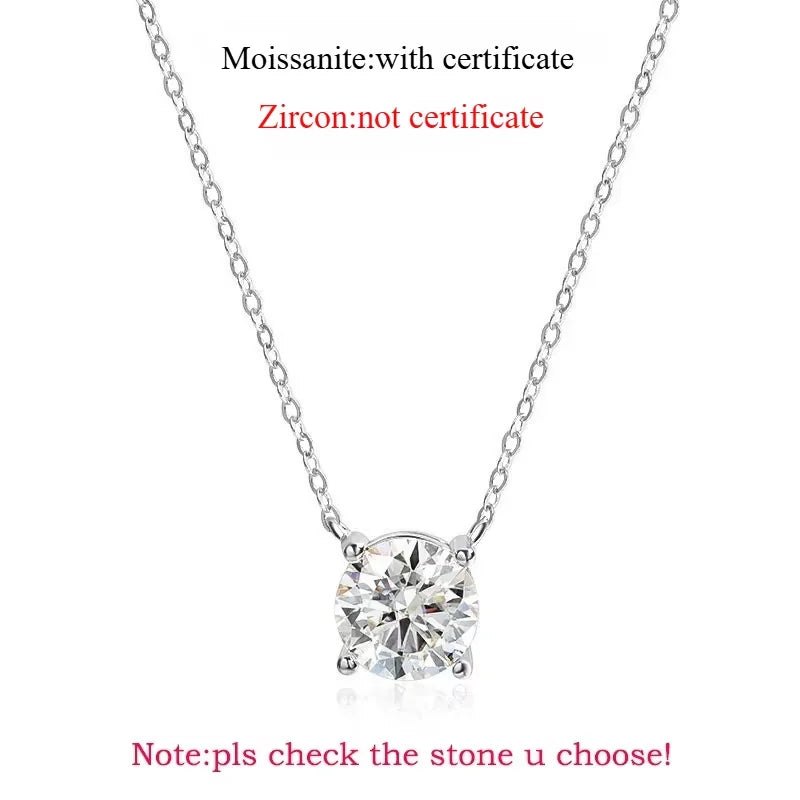 Smyoue 1-5CT Rose Gold Color Moissanite Necklace for Women D Color Sparkling Classic Lab Diamon Pendant Sterling Silver 925 100% Vera Lux