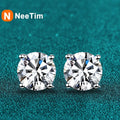 NeeTim Real 0.1-2 Carat D Color Moissanite Earrings For Women 100% 925 Sterling Silver with White Gold Plated Wedding Jewelry Vera Lux