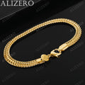 ALIZERO 925 Sterling Silver 18K Gold 6mm Sideways Chain Bracelets For Women Men Wedding Banquet Party Gift Fashion Jewelry Vera Lux