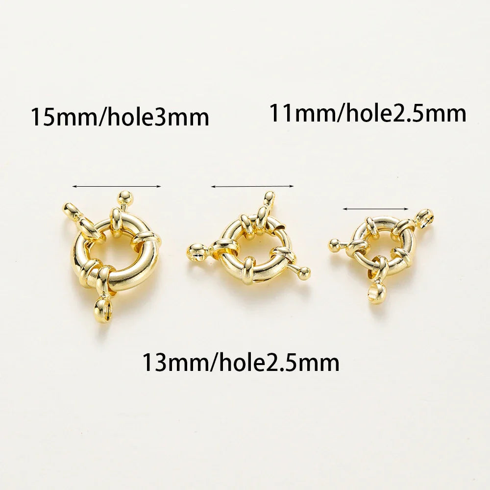 1-4pcs 14K 18K Real Gold Plated Sailor Clasps Bracelet Charm End Connector Spring Clasp For DIY Jewelry Making Necklace Findings Vera Lux