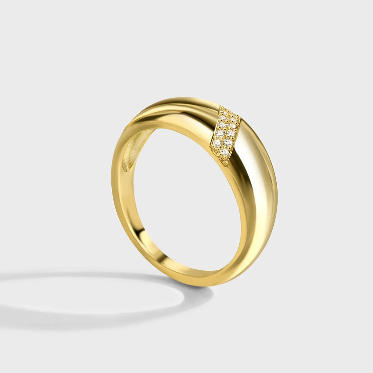 Hot Selling 925 Sterling Silve Gold Colour Ring Fashion Women's Classic Simple Couple's Wedding Ring Engagement Party Jewelry Vera Lux