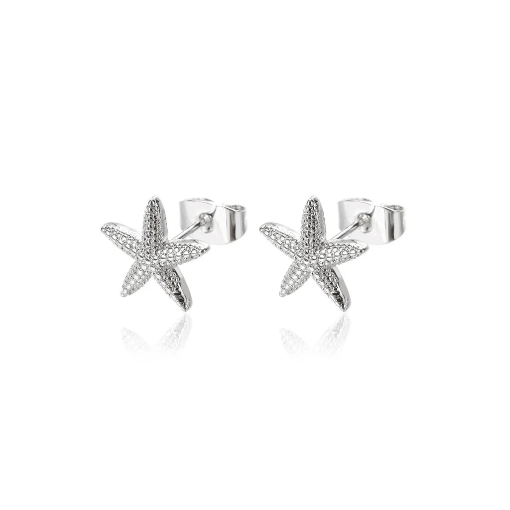 Vintage Summer Starfish Stud Earrings For Women Simple Star Shell Earrings Stud Ocean Party Jewelry Gift Vera Lux