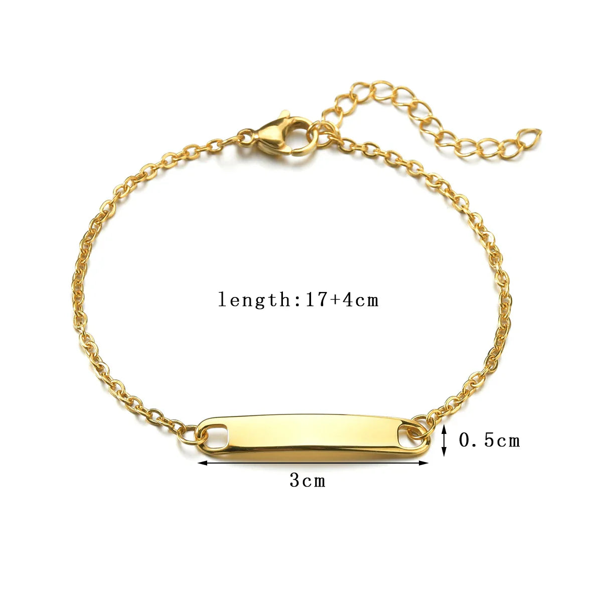 Akizoom Punk Engrave Name Custom Bracelets Gold Color Stainless Steel Thick Hand Chain Customized Couple Men Women Jewelry Gift Vera Lux