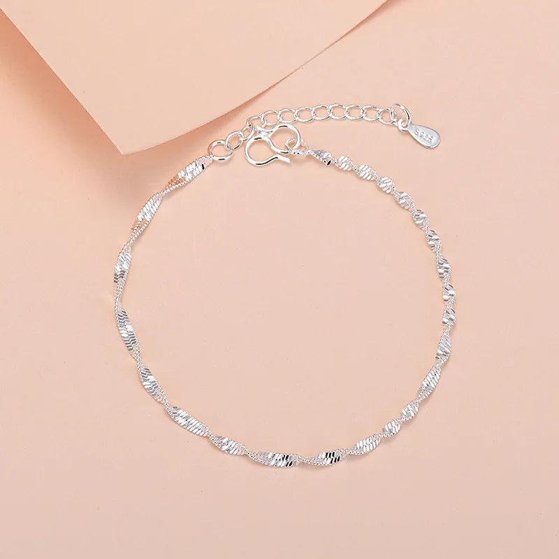 925 Sterling Silver Lucky Bead Charm Bracelets Woman Couple Chain Round Bangles Luxury Jewelry Accessories Wholesale Vera Lux