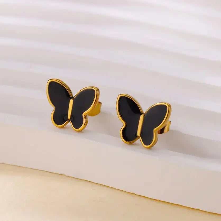 Stainless Steel White Butterfly Earrings for Women Elegant Ear Accessories Aesthetic Butterfly Stud Earring Wedding Jewelry Gift Vera Lux