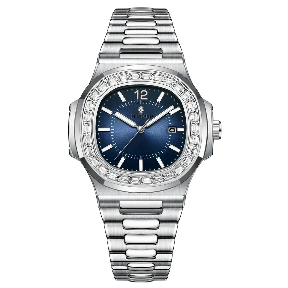 New Simple Digital Full Diamond Watch For Man Gifts Fashion Quartz Wristwatches Mens Automatic Watches Man Clock Montre Homme Vera Lux