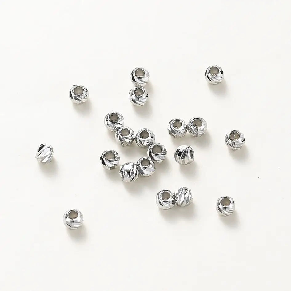 20pcs/lot 14K 18K Gold Round Loose Beads Bracelet Necklace Spacer Brass Beads For DIY Earing Making Accessories Whosale Findings Vera Lux