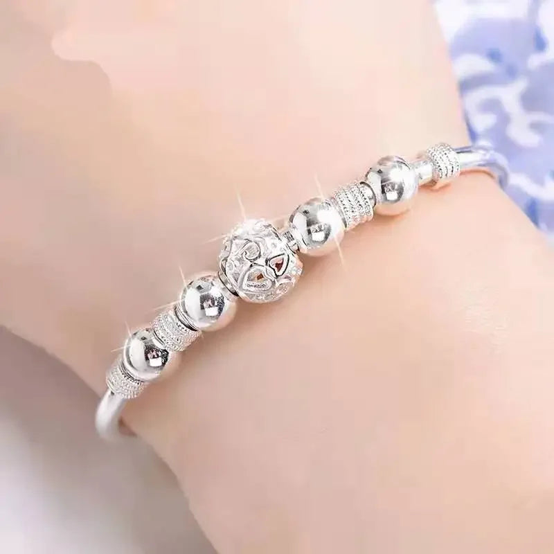 charms 925 sterling silver Luxury lucky Beads bracelets Bangles for women fashion classic party wedding jewelry Adjustable Vera Lux