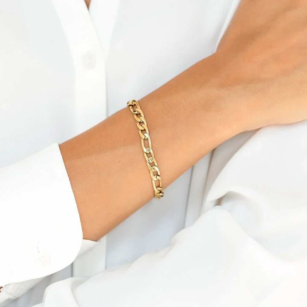 SUNIBI Classic Snake Chain Bracelets for Women Trend  Fashion Stainless Steel Cuban Chain Bracelet Trendy Woman Gifts Jewelry Vera Lux