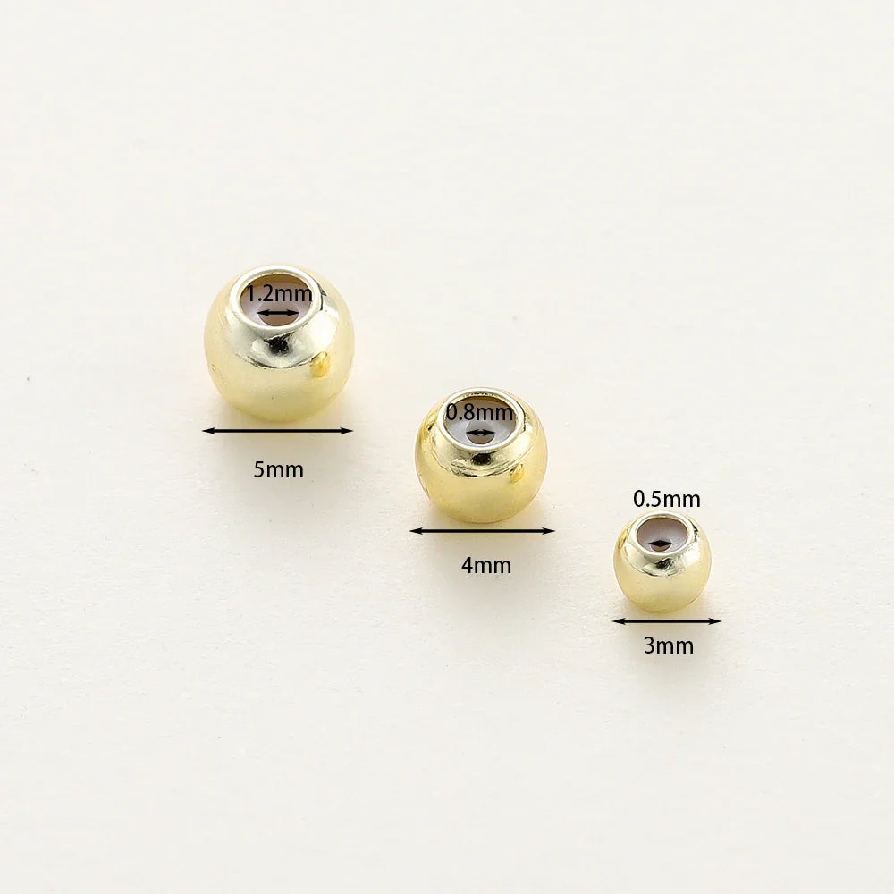 10pcs/lot 14K 18K Real Gold Plated Adjustable Bead With Resine Stopper Spacer Beads Charm Possitioning Beads For Jewelry Finding Vera Lux