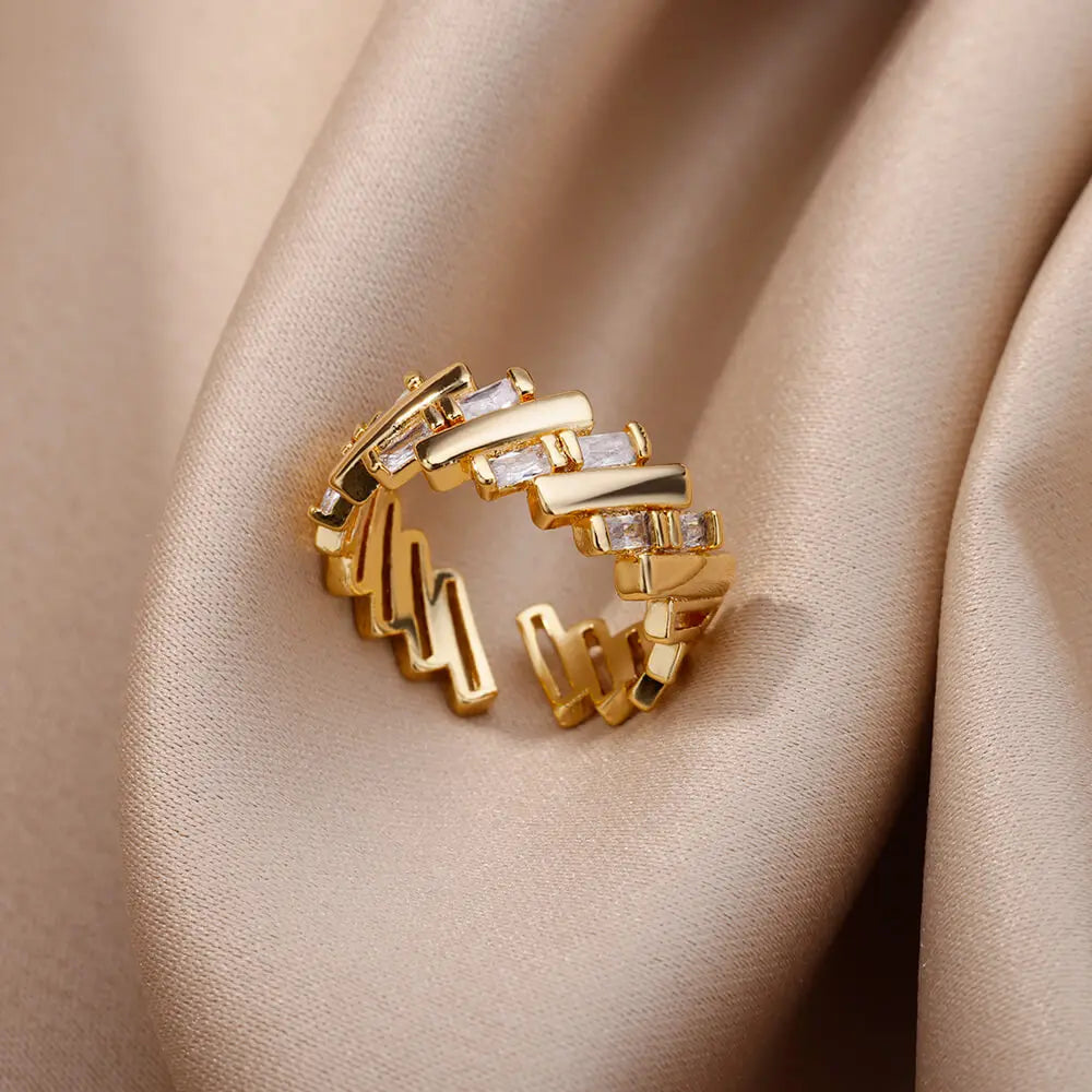 Fashion Hollow Initial Letter Heart Rings For Women Gold Color Stainless Steel A-Z Letter Ring Aesthetic Wedding Jewelry Gift Vera Lux