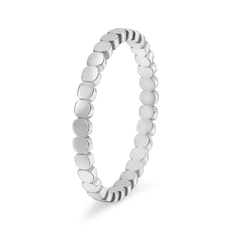 2mm Thin Stainless Steel Round Eternity Ring Wedding Band for Women Girl Size 5-10 Vera Lux