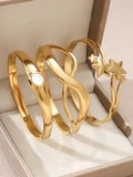 1pieces/set women's wedding jewelry party holiday Valentine's Day gift stainless steel bracelet plated with 18K gold bracelet Vera Lux