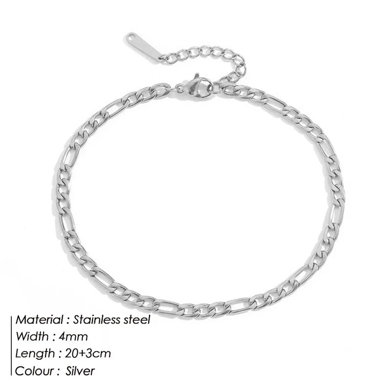Franco Link Chain Anklets For Men Women Hip Hop Rapper Stainless Steel Foot Jewelry Leg Chain Ankle Cuban Chains Vera Lux
