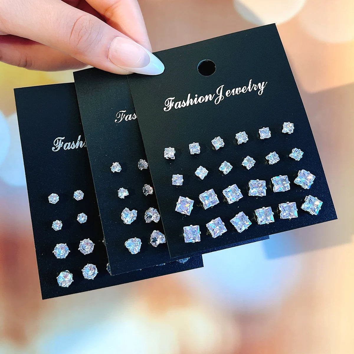 36 Pcs Simple Shiny Rhinestone Stud Earrings Set for Women Fashion Crystal Zircon Pearl Earring New Jewelry Accessories Gifts Vera Lux