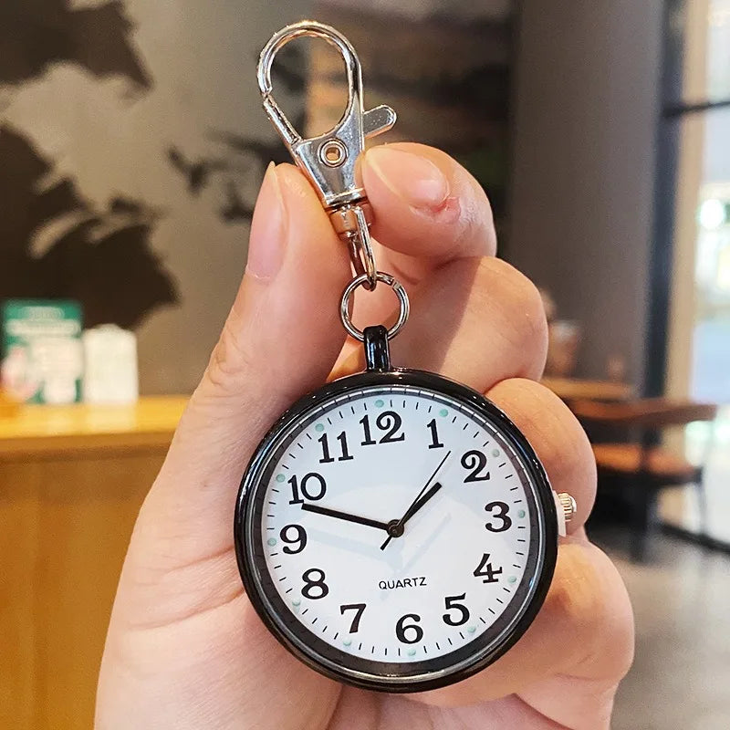 Pocket Watches Nurse Pocket Watch with Keyring Doctors Student Exam Quartz Watch Medical Vintage Watch Child Gift Vera Lux