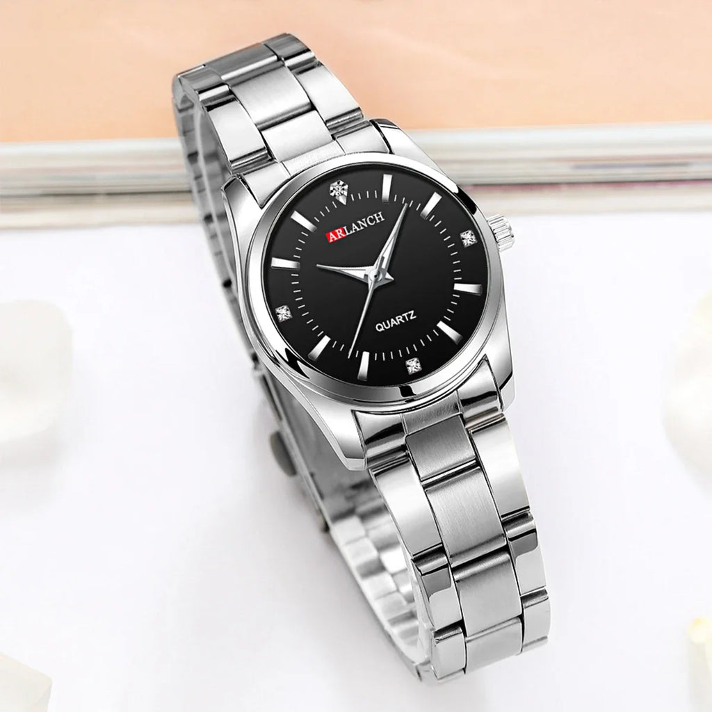 Luxury Women's Watch 29mm Fashionable Stainless Steel Rhinestone Pink Minimalist Girl Clock Outdoor Travel Women Wrist Watches Vera Lux